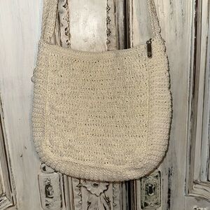 Retro Y2K Hippie Cottage Boho Crochet Soft White Bag with Shoulder Strap